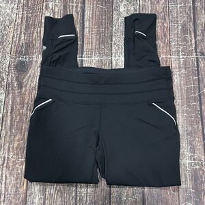 Athleta Women Black Relay Tight‎ Running Athletic Workout Reflective Yoga Medium